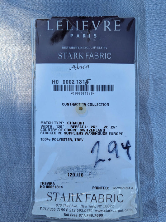 43 EV35 Length 2.9y Lelievre Adrien M1 Argent Light Gray Solid Sheers Polyester Trevira MSRP USD400/y