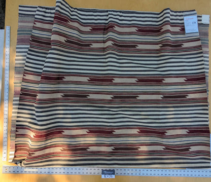 44 EV35 Length 2.5y Scalamandre Cheyenne Bordeauz Zolfo Red Beige White Jacquard Graphic Stripe MSRP USD 200+/y