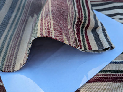 44 EV35 Length 2.5y Scalamandre Cheyenne Bordeauz Zolfo Red Beige White Jacquard Graphic Stripe MSRP USD 200+/y