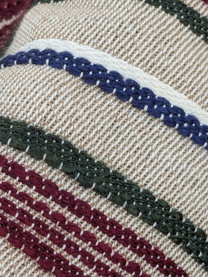 44 EV35 Length 2.5y Scalamandre Cheyenne Bordeauz Zolfo Red Beige White Jacquard Graphic Stripe MSRP USD 200+/y