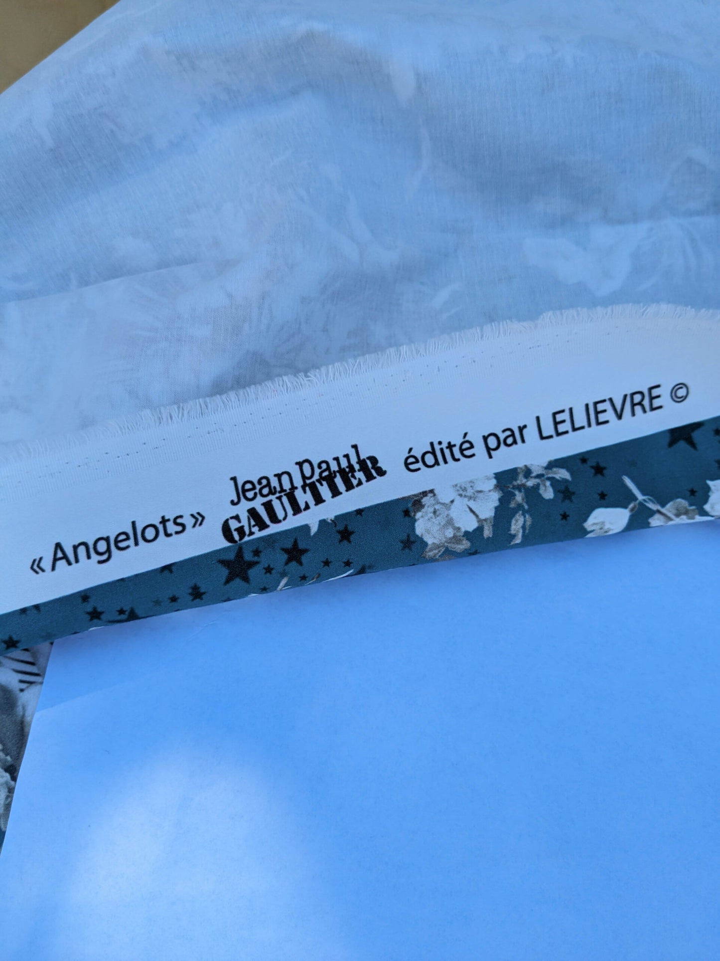 45 EV35 Length 1.4y Jean Paul Gaultier Angelots Petrole Blue W Floral Landscape Medallion MSRP USD 506/y