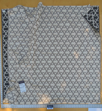 47 EV35 Length 2.8y Lelievre Ribon Argent Black Beige Jacquard Diamond Ogee Fretwork Lattice Large Jacquard MSRP USD 300+/y