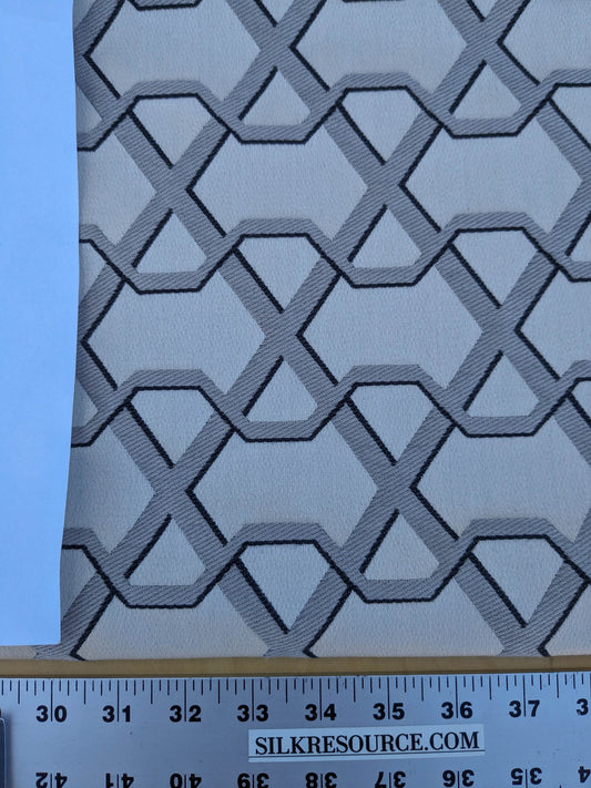 48 EV35 Length 2.4y Lelievre Ribon Argent Black Beige Jacquard Diamond Ogee Fretwork Lattice Large Jacquard MSRP USD 300+/y