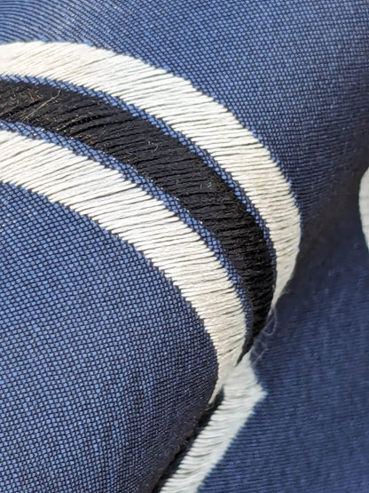 50 EV35 Length 2.4y Scalamandre Corridor FR Nuit Blue White Large Jacquard Diamond Geometric MSRP UD300+/y