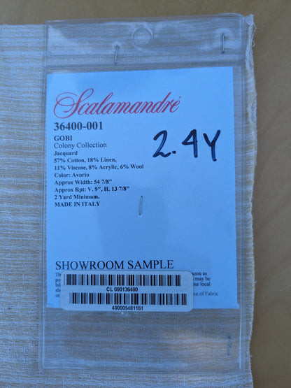 53 EV35 Length 2.4y Scalamandre Gobi Avorio Beige Small Scale Texture MSRP USD 200/y