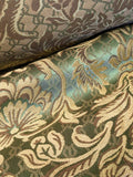 In Name of Rose Medallion Acanthus Renaissance Silk Damask Jacquard Jewel Green & Gold MSRP USD 225Y