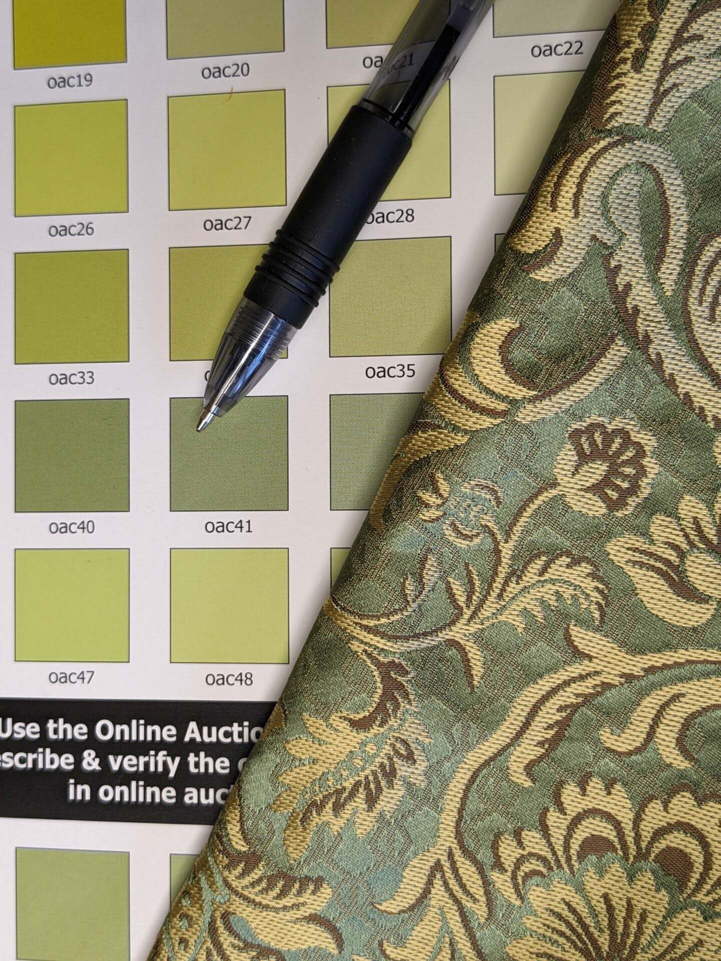 In Name of Rose Medallion Acanthus Renaissance Silk Damask Jacquard Jewel Green & Gold MSRP USD 225Y