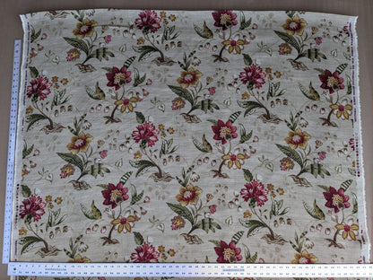 By Yard Scalamandre Old World Weavers Kentwell Rose Gold Natural English Chintz Linen Heavy MSRP USD 324/Y