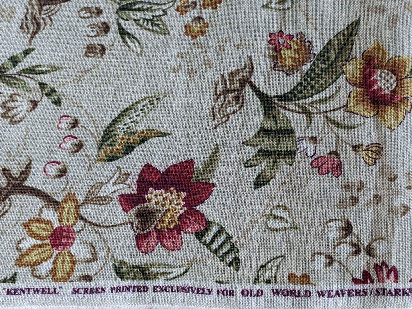 By Yard Scalamandre Old World Weavers Kentwell Rose Gold Natural English Chintz Linen Heavy MSRP USD 324/Y