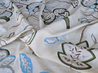 By Yard Lee Jofa Hatherleigh Trail Multi/blue Embroidery MSRP USD 296y