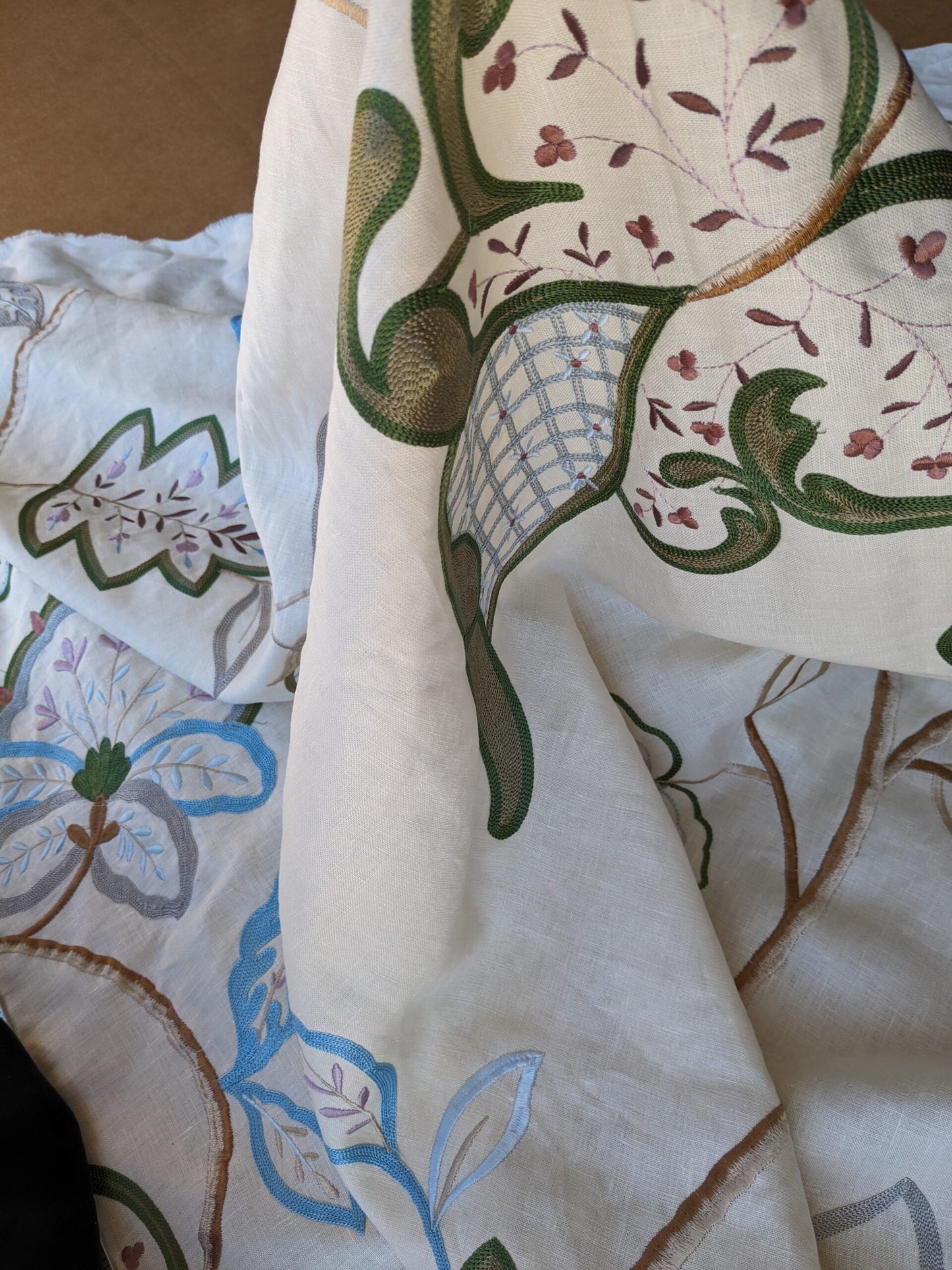 By Yard Lee Jofa Hatherleigh Trail Multi/blue Embroidery MSRP USD 296y