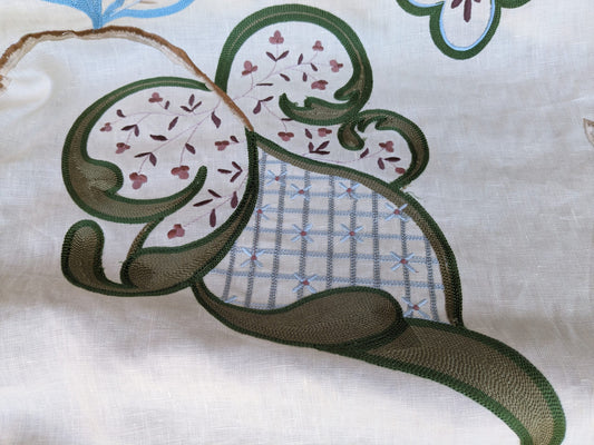 By Yard Lee Jofa GP & J Baker Hatherleigh Trail Palampore Multi/blue Embroidery Linen MSRP USD 296y
