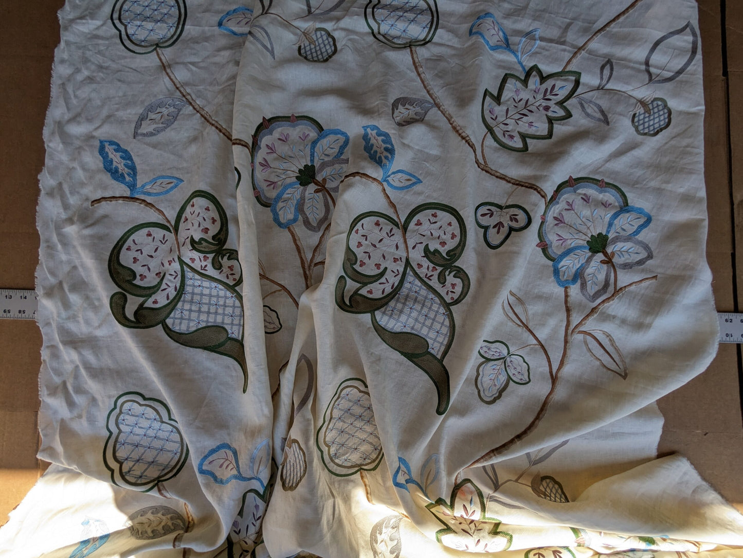 By Yard Lee Jofa Hatherleigh Trail Multi/blue Embroidery MSRP USD 296y