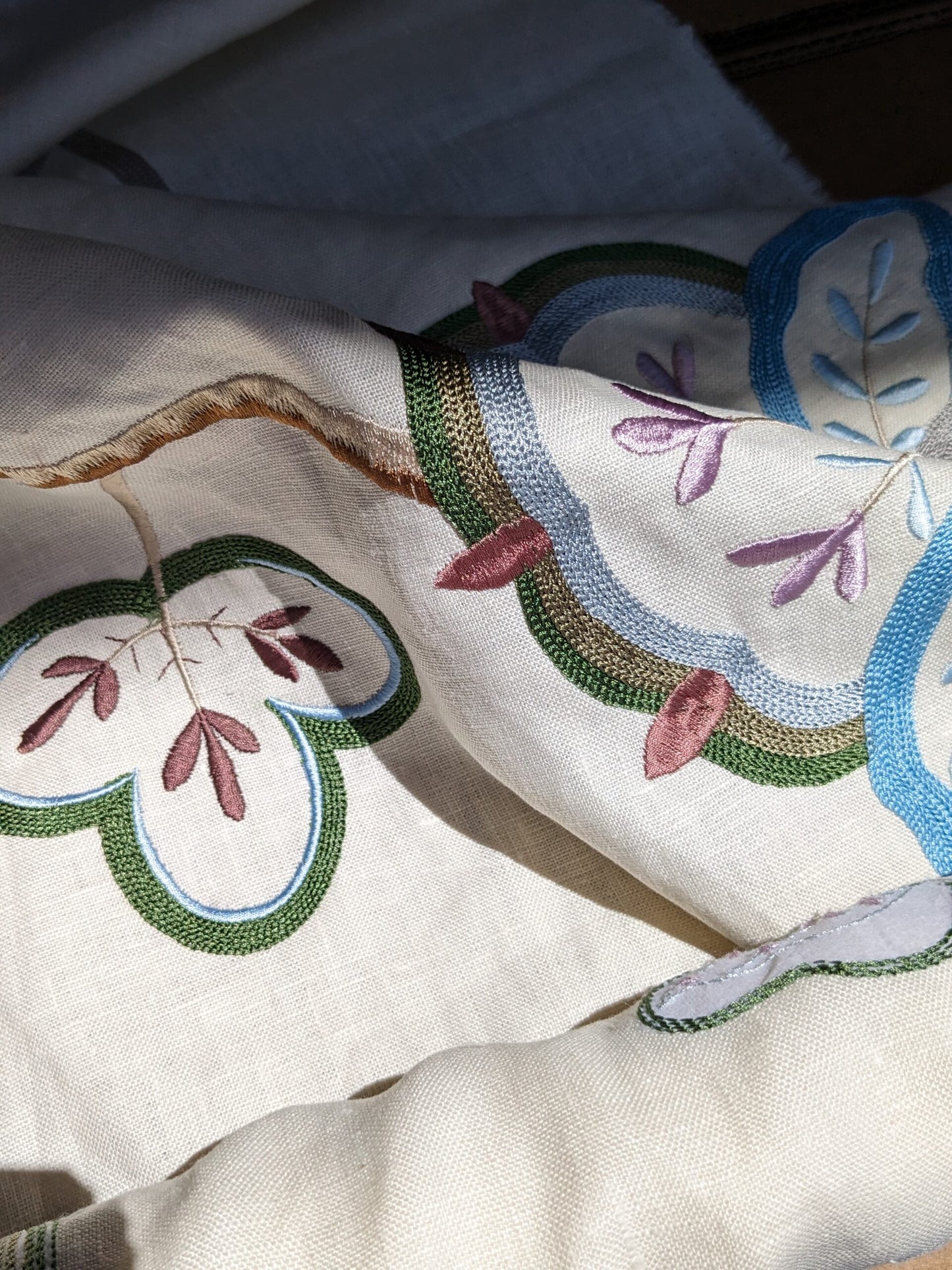 By Yard Lee Jofa Hatherleigh Trail Multi/blue Embroidery MSRP USD 296y