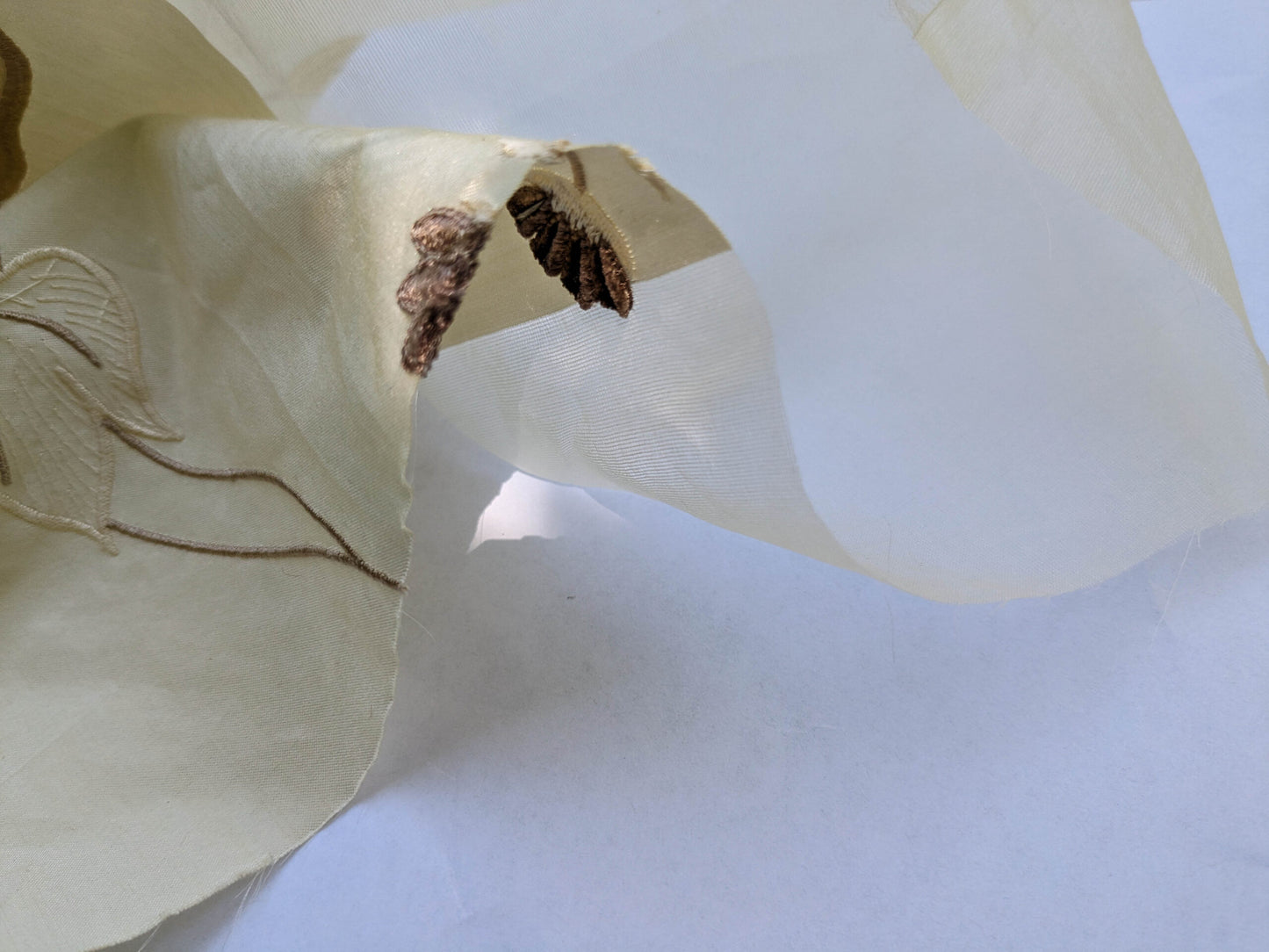 Scalamandre Parvati Silk Organza Sheer Embroidery Floral Dress - Moonlight Wedding Gown