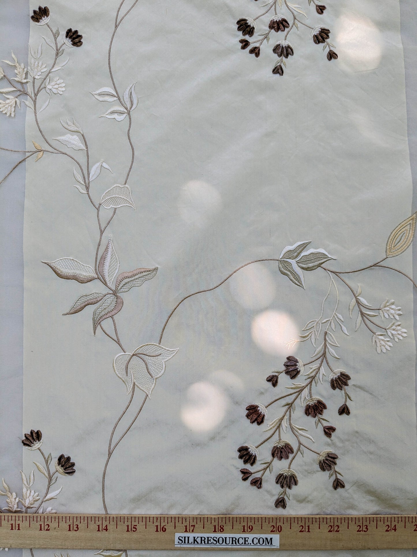 Scalamandre Parvati Silk Organza Sheer Embroidery Floral Dress - Moonlight Wedding Gown