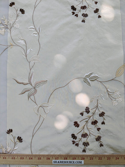 Scalamandre Parvati Silk Organza Sheer Embroidery Floral Dress - Moonlight Wedding Gown