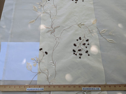 Scalamandre Parvati Silk Organza Sheer Embroidery Floral Dress - Moonlight Wedding Gown