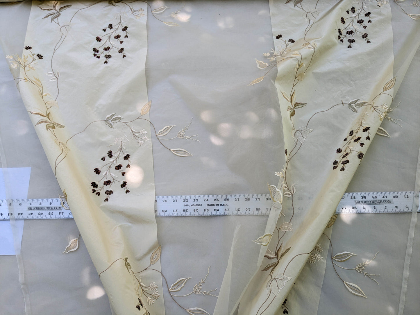 Scalamandre Parvati Silk Organza Sheer Embroidery Floral Dress - Moonlight Wedding Gown