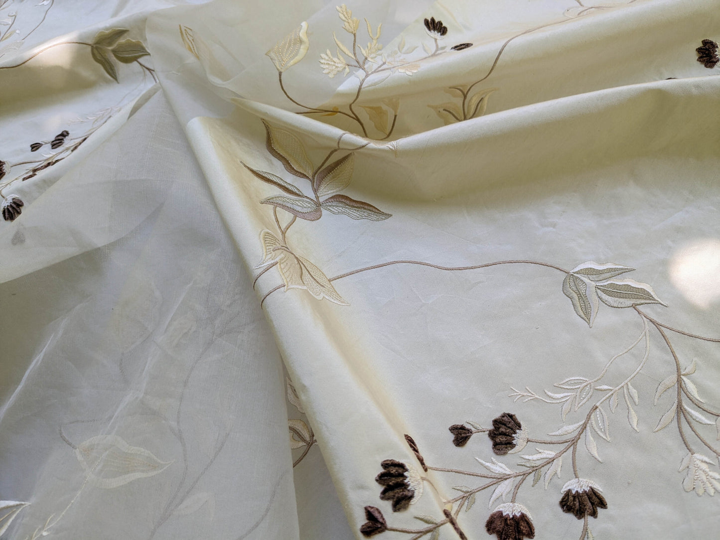 Scalamandre Parvati Silk Organza Sheer Embroidery Floral Dress - Moonlight Wedding Gown