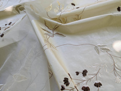 Scalamandre Parvati Silk Organza Sheer Embroidery Floral Dress - Moonlight Wedding Gown