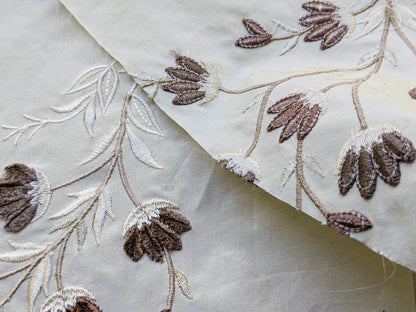 Scalamandre Parvati Silk Organza Sheer Embroidery Floral Dress - Moonlight Wedding Gown