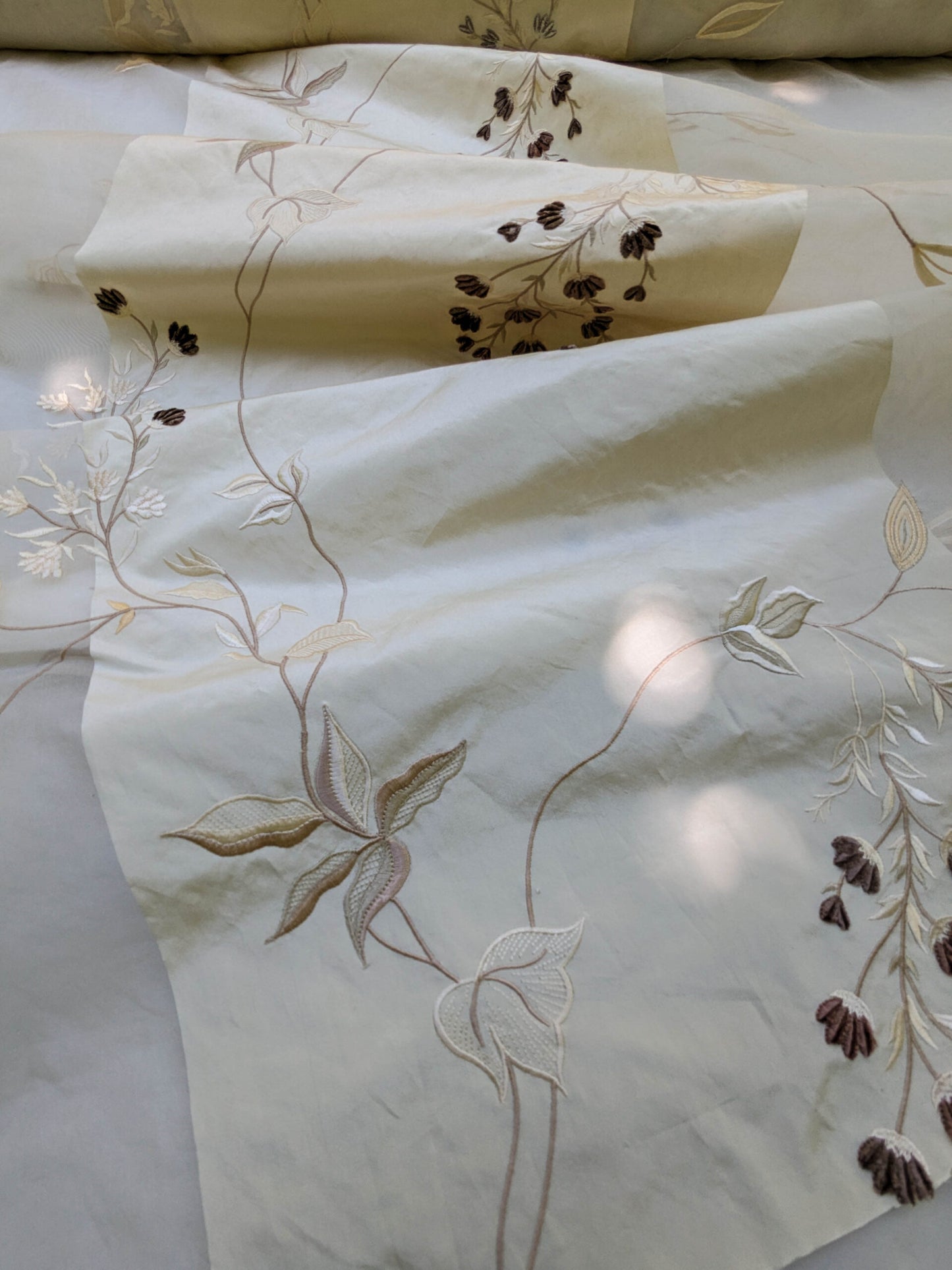 Scalamandre Parvati Silk Organza Sheer Embroidery Floral Dress - Moonlight Wedding Gown