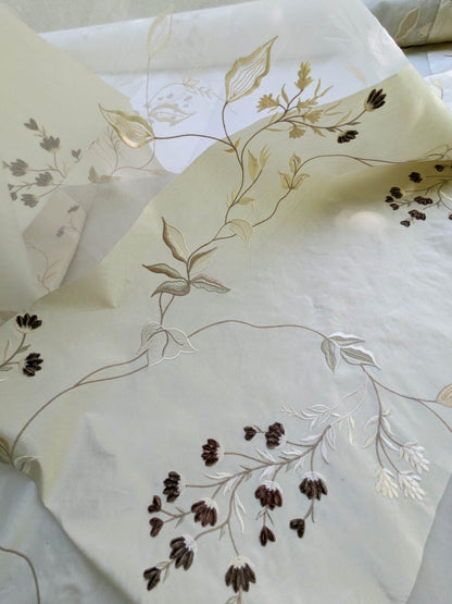 Scalamandre Parvati Silk Organza Sheer Embroidery Floral Dress - Moonlight Wedding Gown