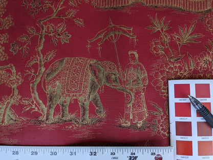 Ralph Lauren Chinoisery Toile Silky Cotton Crimson Gold