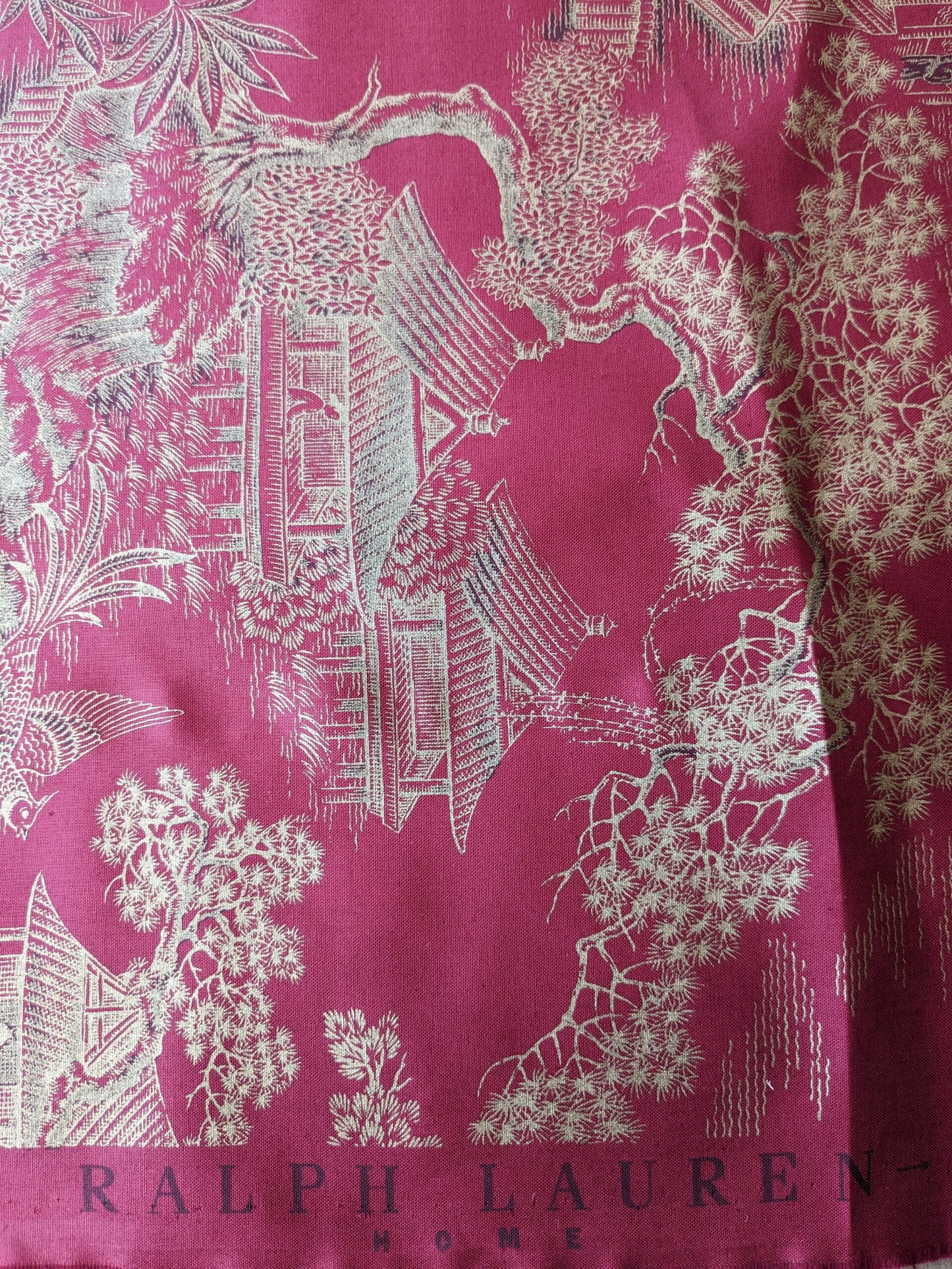 Ralph Lauren Chinoisery Toile Silky Cotton Crimson Gold