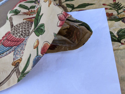 3 yards Scalamandre Troutbeck Multi on Gold Botanical Floral Birds Parrot Kanchou