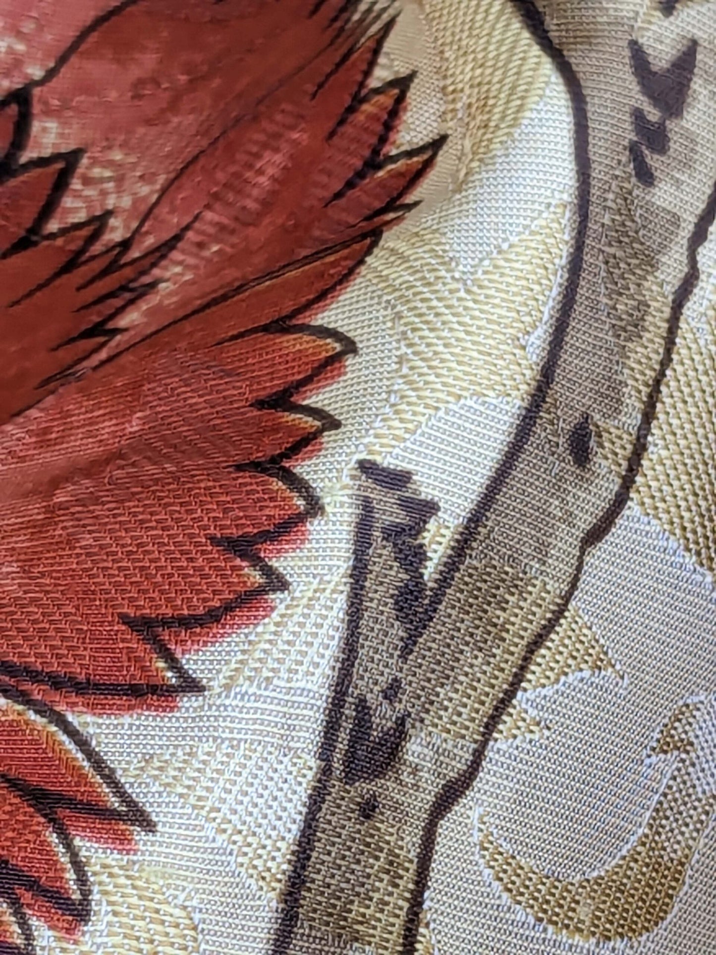 3 yards Scalamandre Troutbeck Multi on Gold Botanical Floral Birds Parrot Kanchou