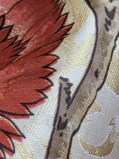 3 yards Scalamandre Troutbeck Multi on Gold Botanical Floral Birds Parrot Kanchou