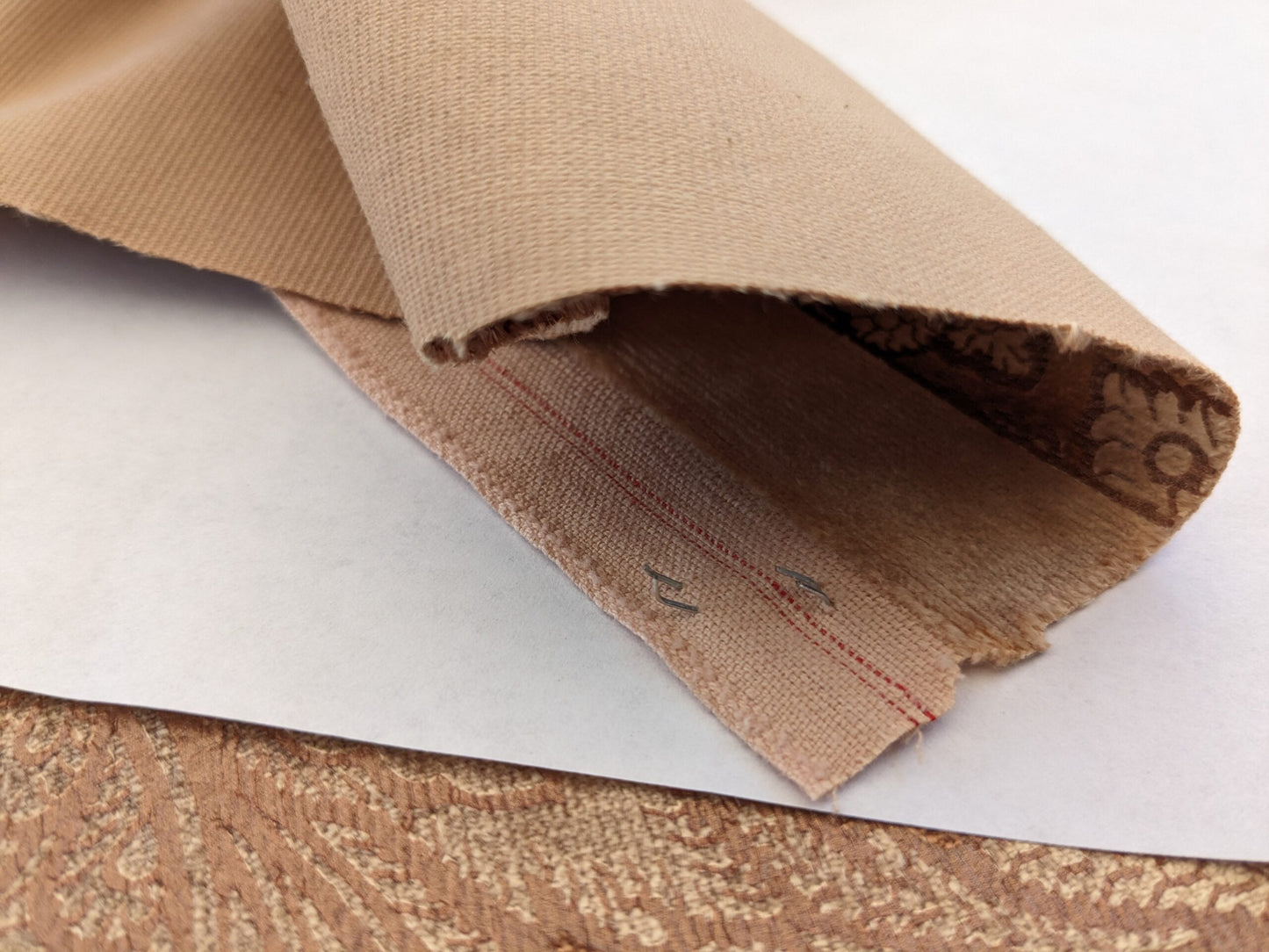 Scalamandre Palermo Velvet Paisley Copper Brown Printed Velvet Botanical Foliage MSRP USD610/y