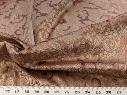 Scalamandre Palermo Velvet Paisley Copper Brown Printed Velvet Botanical Foliage MSRP USD610/y