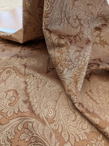 Scalamandre Palermo Velvet Paisley Copper Brown Printed Velvet Botanical Foliage MSRP USD610/y