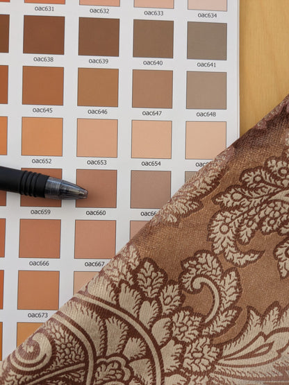 Scalamandre Palermo Velvet Paisley Copper Brown Printed Velvet Botanical Foliage MSRP USD610/y