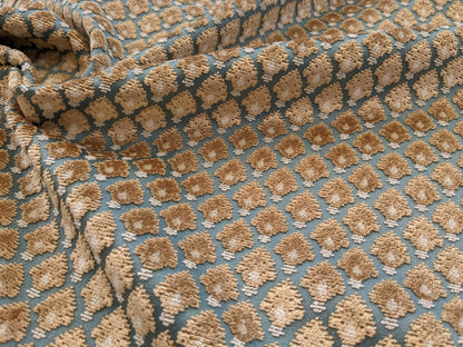 Scalamandre Old World Weavers Verrier Aqua Topaz Blue Diamond Ogee Small Scale  MSRP USD668/y