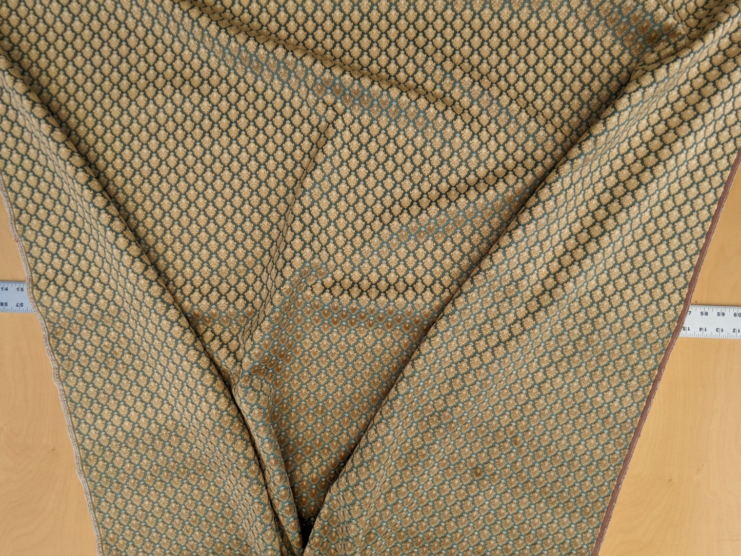 Scalamandre Old World Weavers Verrier Aqua Topaz Blue Diamond Ogee Small Scale  MSRP USD668/y