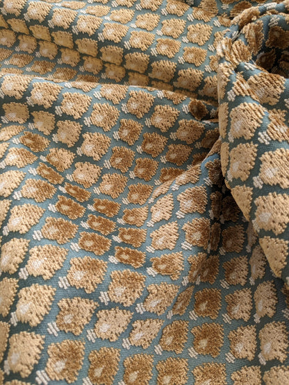 Scalamandre Old World Weavers Verrier Aqua Topaz Blue Diamond Ogee Small Scale  MSRP USD668/y