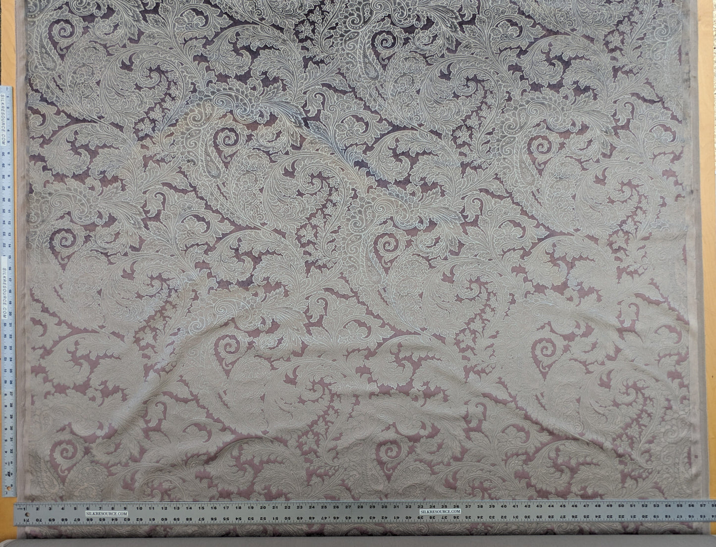 Scalamandre Palermo Velvet Paisley Amethyst Purple Printed Velvet Botanical Foliage MSRP USD610/y