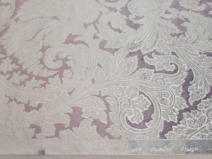 Scalamandre Palermo Velvet Paisley Amethyst Purple Printed Velvet Botanical Foliage MSRP USD610/y