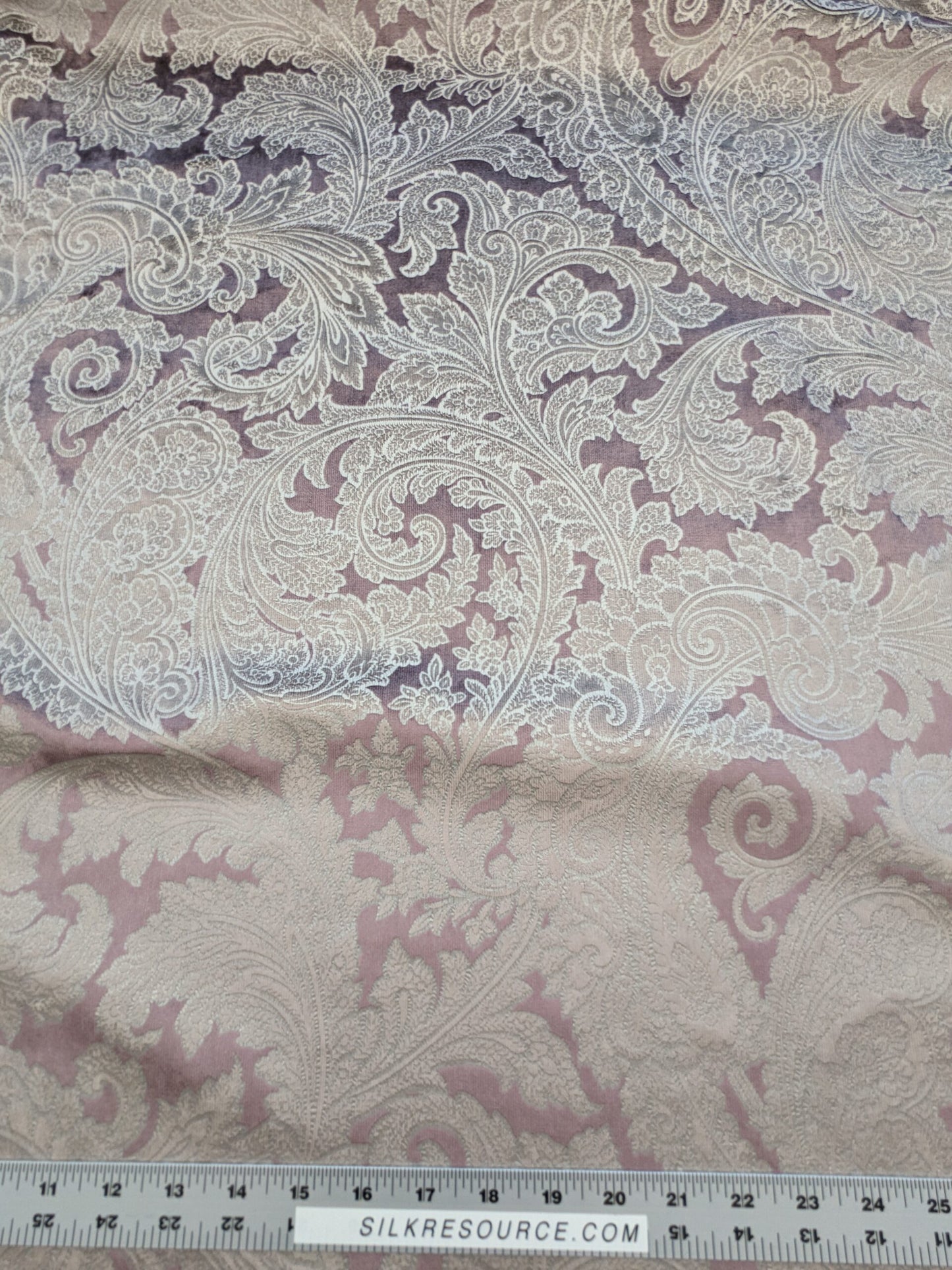 Scalamandre Palermo Velvet Paisley Amethyst Purple Printed Velvet Botanical Foliage MSRP USD610/y