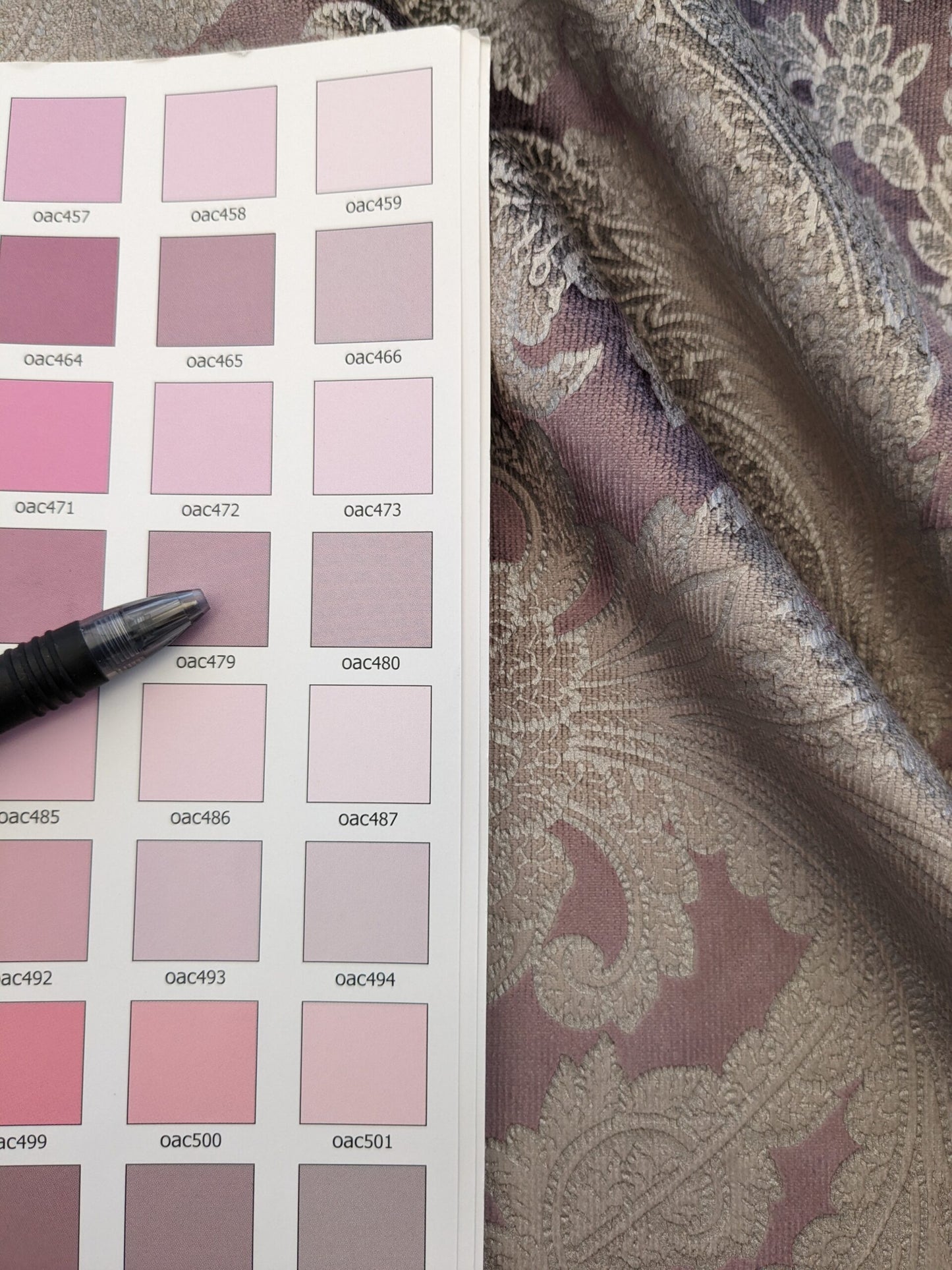 Scalamandre Palermo Velvet Paisley Amethyst Purple Printed Velvet Botanical Foliage MSRP USD610/y