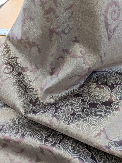 Scalamandre Palermo Velvet Paisley Amethyst Purple Printed Velvet Botanical Foliage MSRP USD610/y