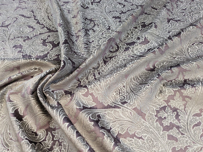 Scalamandre Palermo Velvet Paisley Amethyst Purple Printed Velvet Botanical Foliage MSRP USD610/y