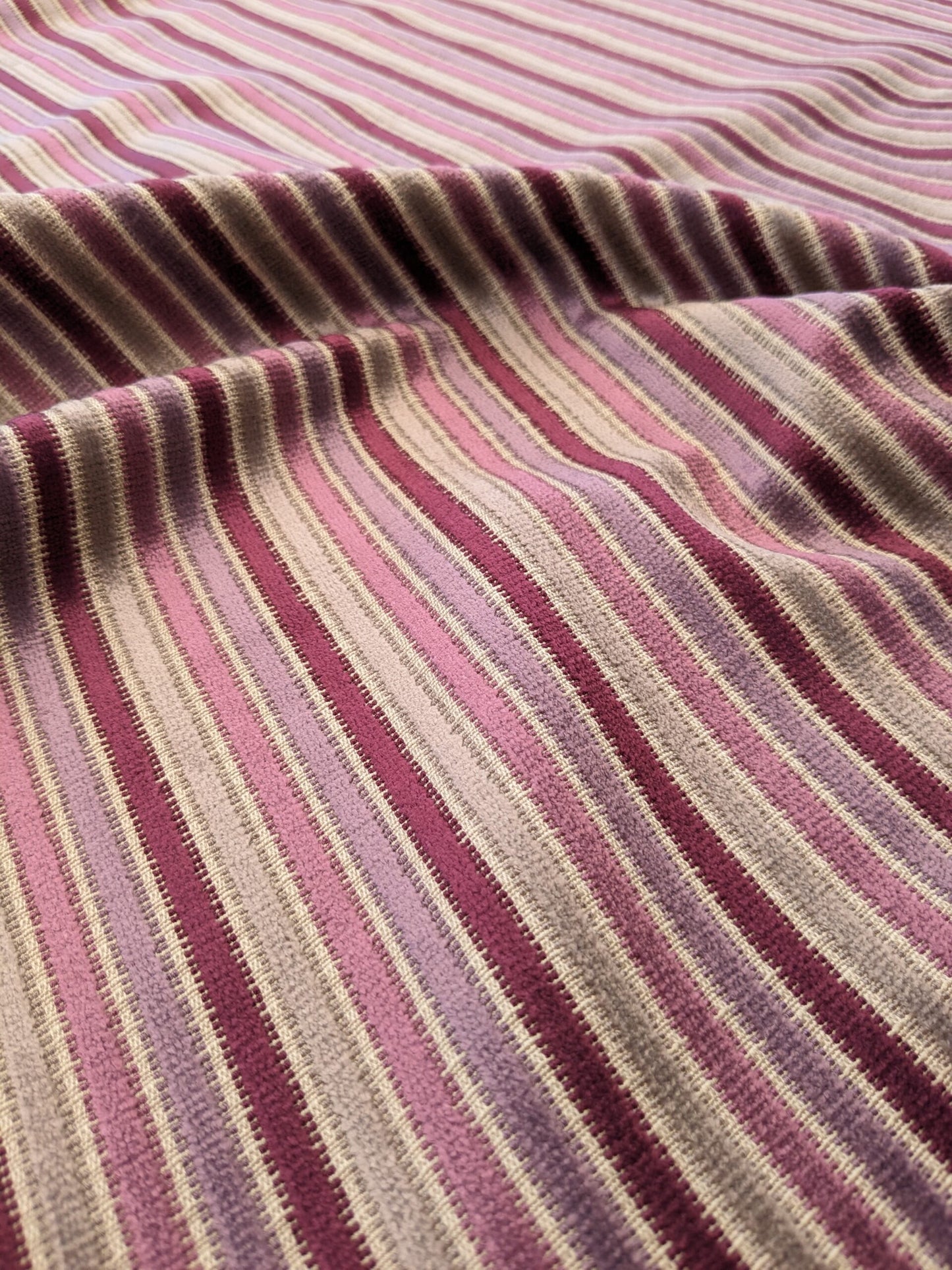 by yard Scalamandre Sirocco Mauve Purple Silk Stripe MSRP USD320/y