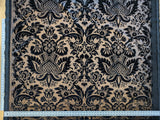 Scalamandre Duc De Bourgogne Monaco In Noir Black Gold Gilded Printed Velvet MSRP USD 532/Y Old World Weavers