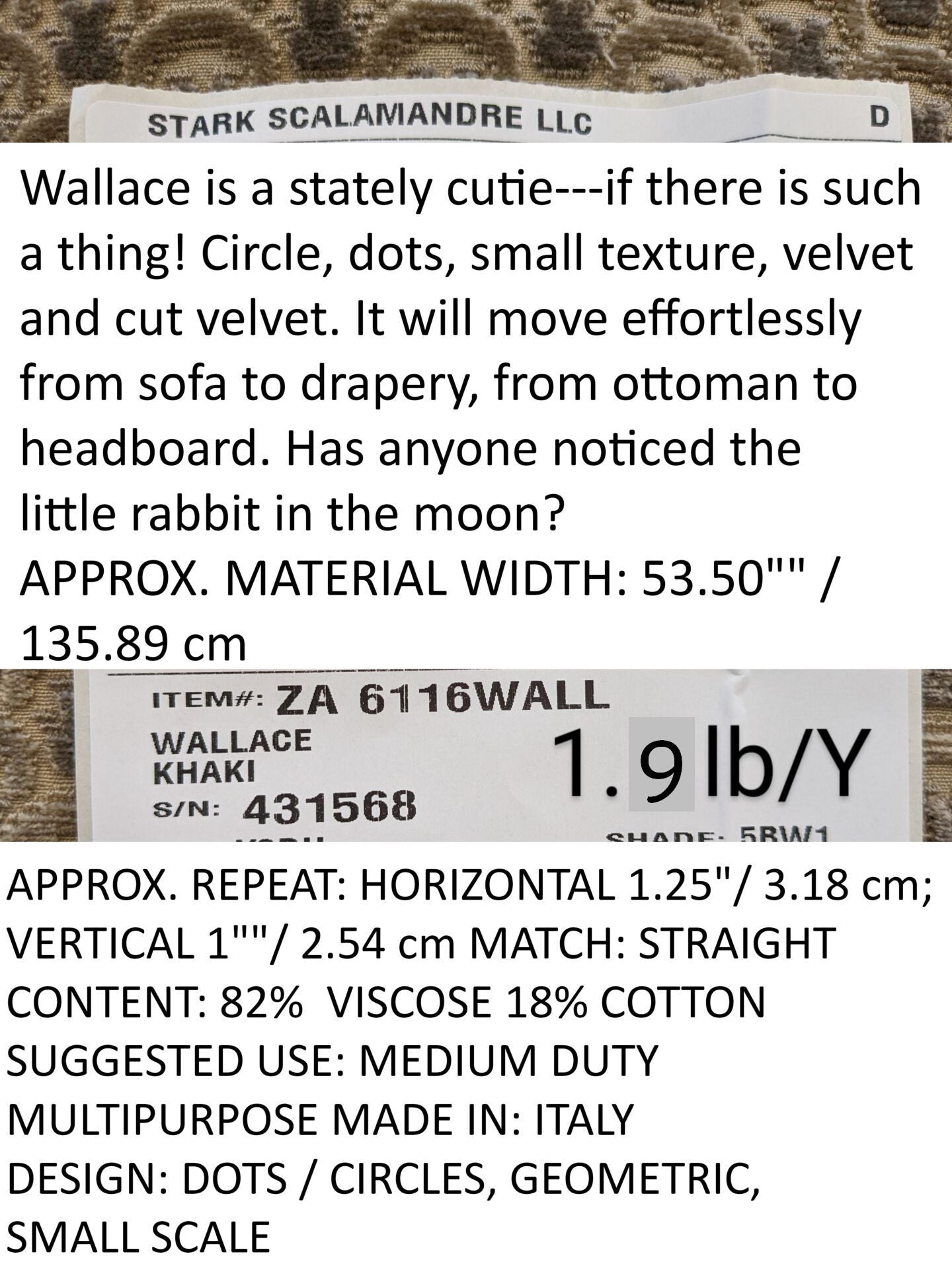 Scalamandre Wallace Khaki Light Brown Beige Dot Circle Geometric Small Scale Cut Velvet MSRP USD 484/y