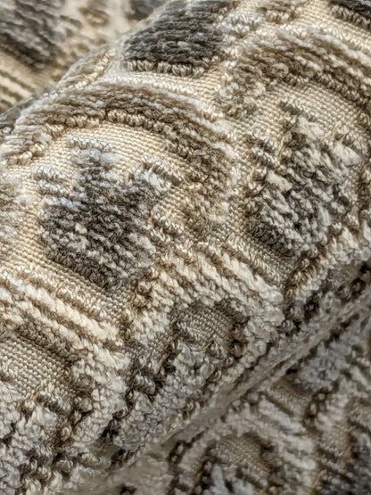 Scalamandre Wallace Khaki Light Brown Beige Dot Circle Geometric Small Scale Cut Velvet MSRP USD 484/y